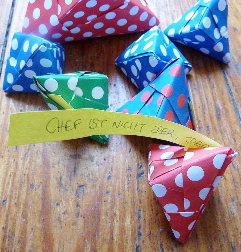 Origami Glückskekse mit Spruch