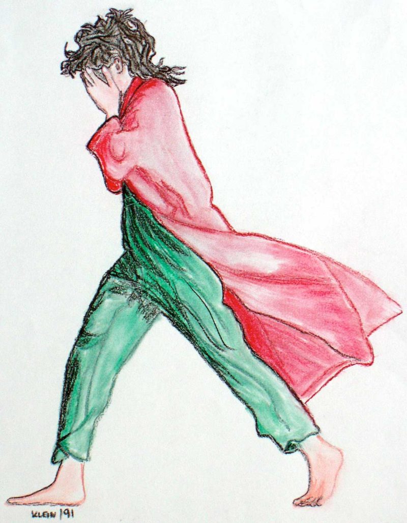Frau im roten Mantel